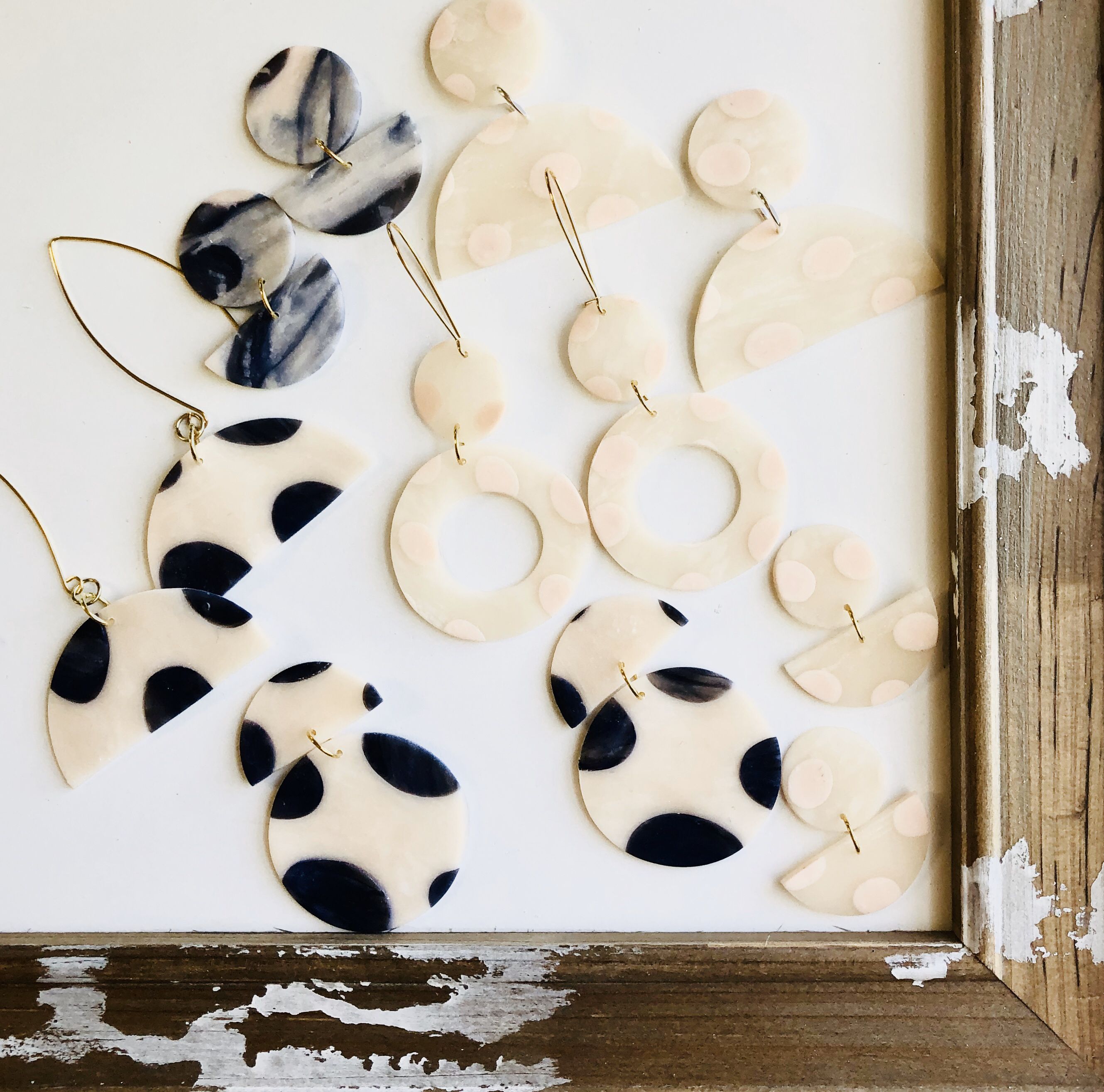 Transparent polka dots coming soon! The Lesser Me Polymer clay earrings 